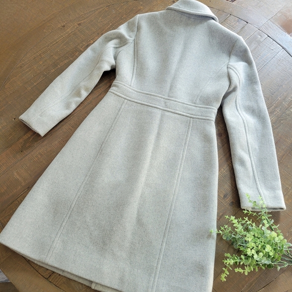 J. Crew Silver Gray Lady Day Coat Wool-blend Pea-coat Button Closure Jacket - Picture 11 of 12